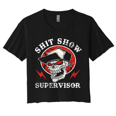 Shit Show Supervisor Skull Crop Top