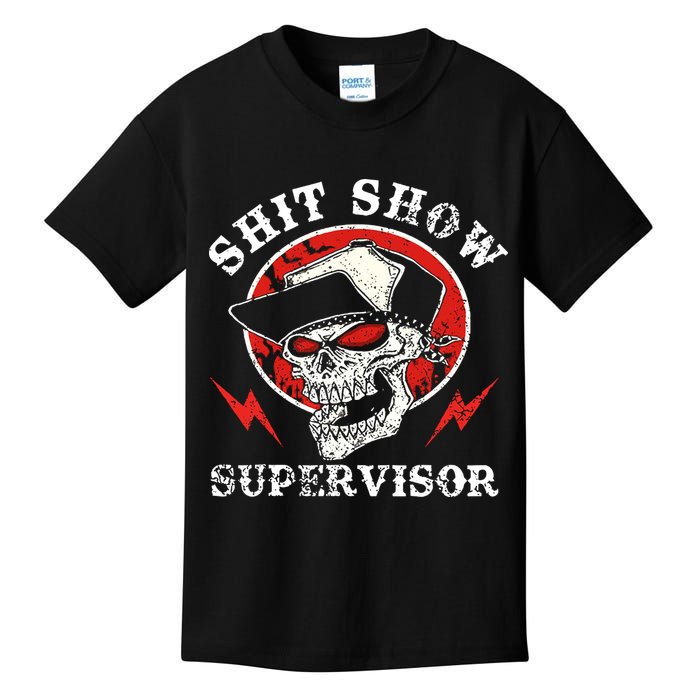 Shit Show Supervisor Skull Kids T-Shirt