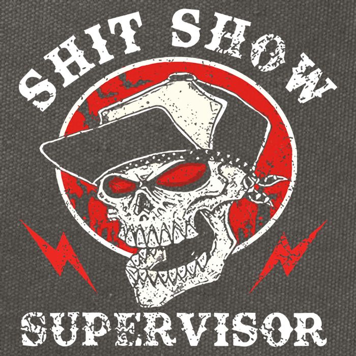 Shit Show Supervisor Skull Cotton Canvas Backpack