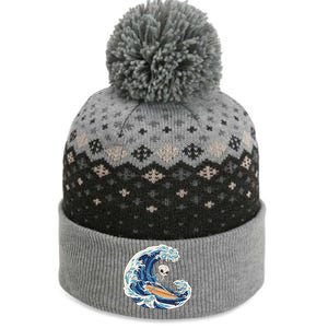 Skeleton Surfing Summer Surfer The Baniff Cuffed Pom Beanie