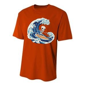 Skeleton Surfing Summer Surfer Performance Sprint T-Shirt