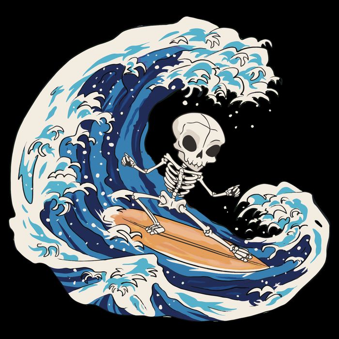 Skeleton Surfing Summer Surfer Impact Tech Backpack