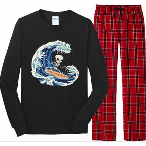 Skeleton Surfing Summer Surfer Long Sleeve Pajama Set