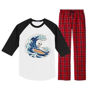 Skeleton Surfing Summer Surfer Raglan Sleeve Pajama Set