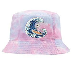 Skeleton Surfing Summer Surfer Tie-Dyed Bucket Hat