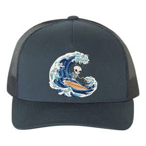 Skeleton Surfing Summer Surfer Yupoong Adult 5-Panel Trucker Hat