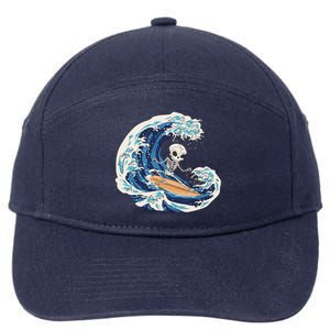 Skeleton Surfing Summer Surfer 7-Panel Snapback Hat