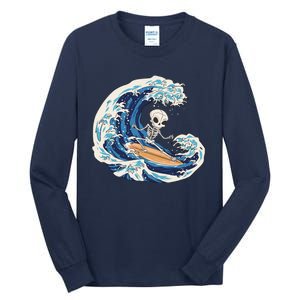 Skeleton Surfing Summer Surfer Tall Long Sleeve T-Shirt