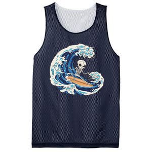 Skeleton Surfing Summer Surfer Mesh Reversible Basketball Jersey Tank