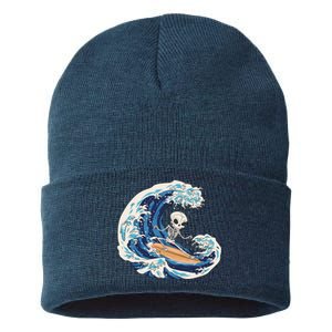 Skeleton Surfing Summer Surfer Sustainable Knit Beanie