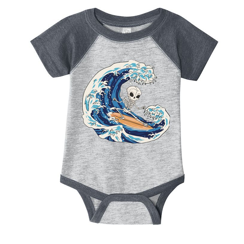 Skeleton Surfing Summer Surfer Infant Baby Jersey Bodysuit