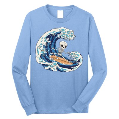 Skeleton Surfing Summer Surfer Long Sleeve Shirt