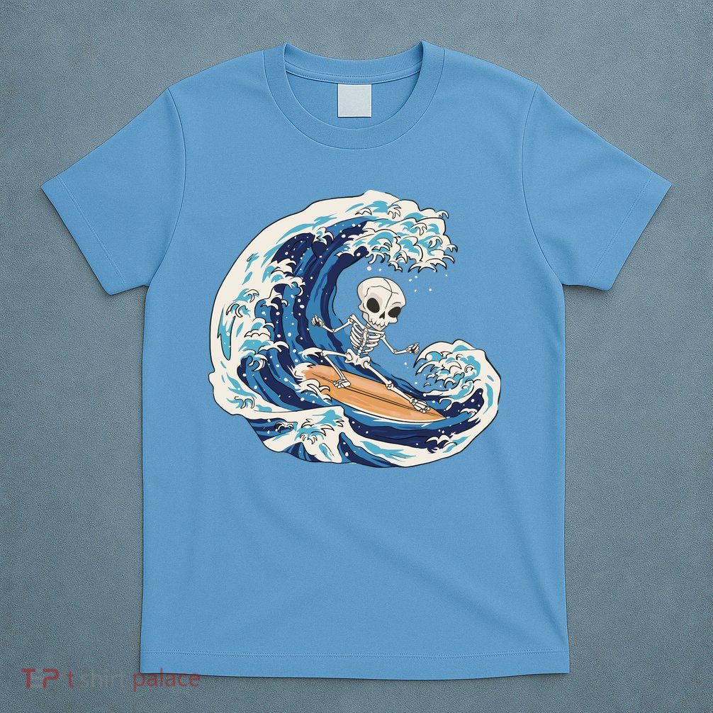 Skeleton Surfing Summer Surfer T-Shirt
