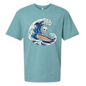 Skeleton Surfing Summer Surfer Sueded Cloud Jersey T-Shirt