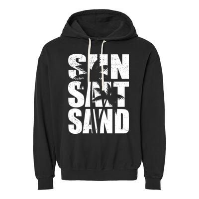Sun Salt Sand Palm Trees Summer Break Garment-Dyed Fleece Hoodie