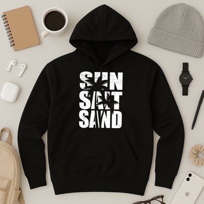Sun Salt Sand Palm Trees Summer Break Hoodie