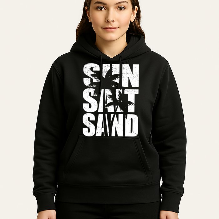 Sun Salt Sand Palm Trees Summer Break Hoodie
