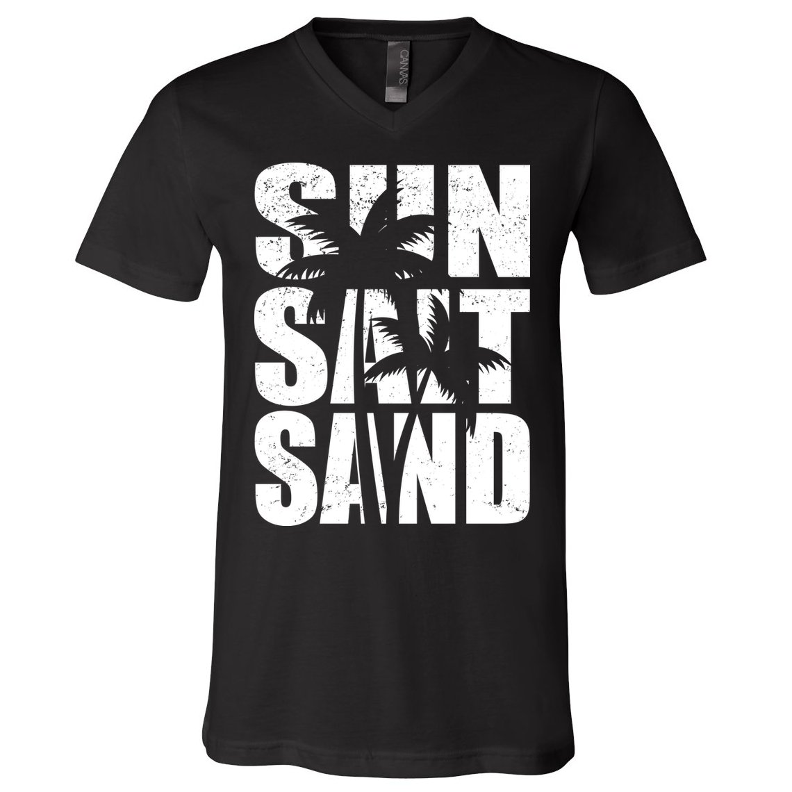 Sun Salt Sand Palm Trees Summer Break V-Neck T-Shirt