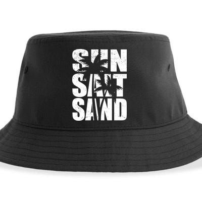 Sun Salt Sand Palm Trees Summer Break Sustainable Bucket Hat