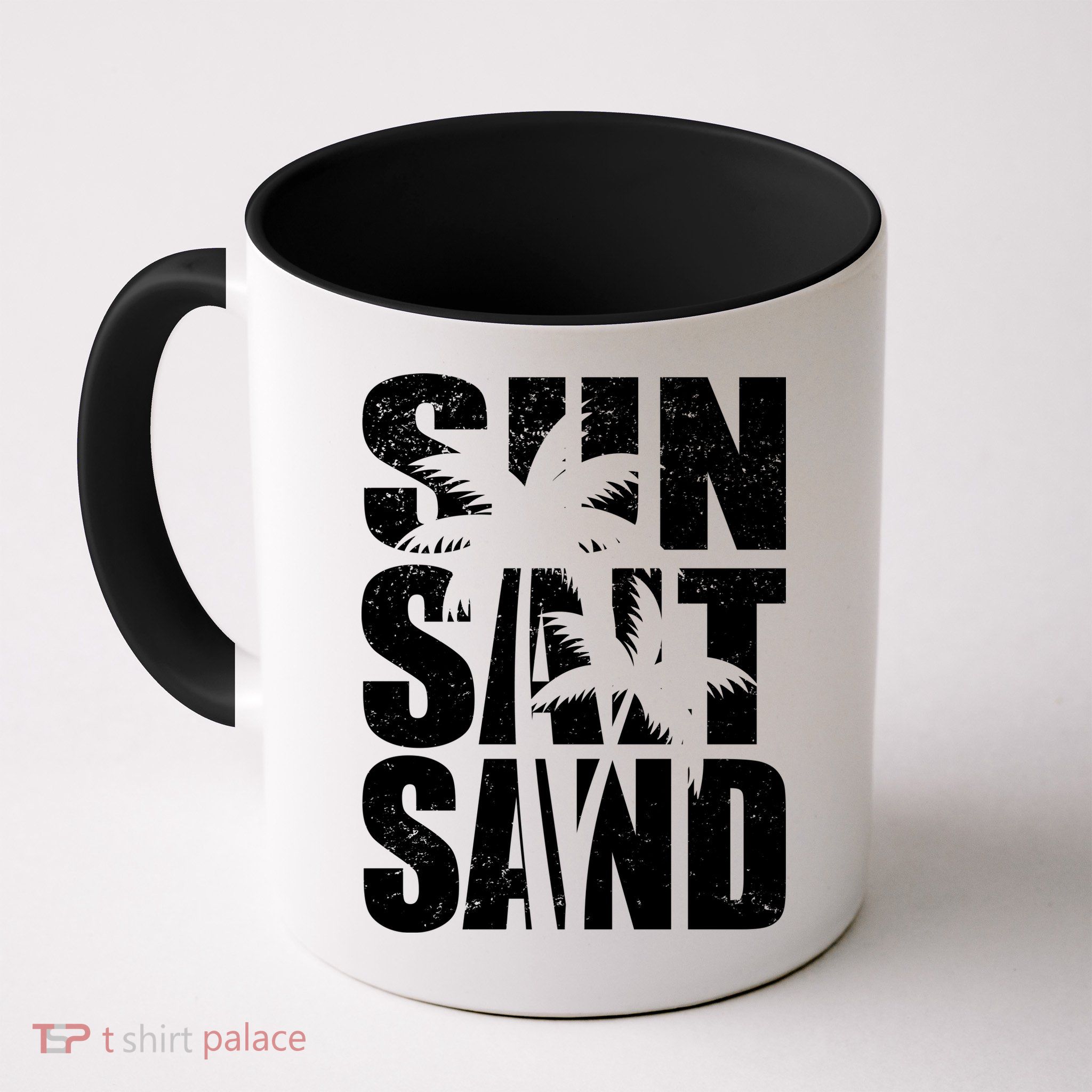 Sun Salt Sand Palm Trees Summer Break Coffee Mug