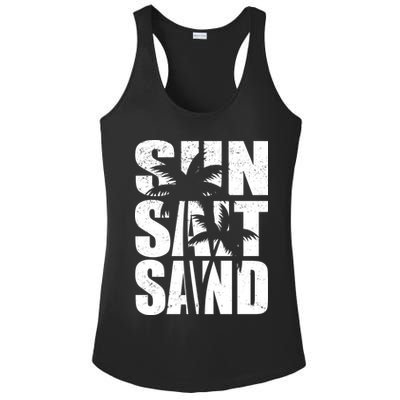 Sun Salt Sand Palm Trees Summer Break Ladies PosiCharge Competitor Racerback Tank