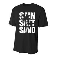 Sun Salt Sand Palm Trees Summer Break Youth Performance Sprint T-Shirt