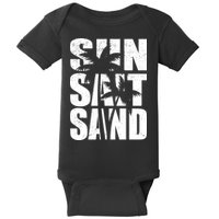 Sun Salt Sand Palm Trees Summer Break Baby Bodysuit