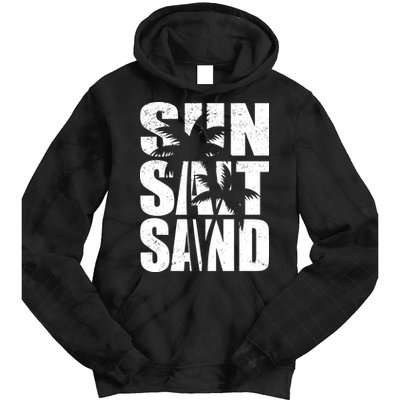 Sun Salt Sand Palm Trees Summer Break Tie Dye Hoodie