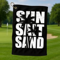 Sun Salt Sand Palm Trees Summer Break Golf Towel