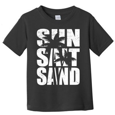 Sun Salt Sand Palm Trees Summer Break Toddler T-Shirt