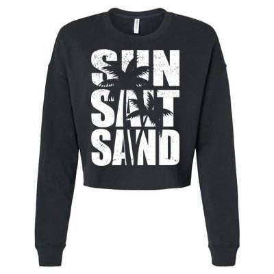 Sun Salt Sand Palm Trees Summer Break Cropped Pullover Crew