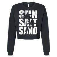 Sun Salt Sand Palm Trees Summer Break Cropped Pullover Crew