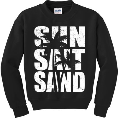 Sun Salt Sand Palm Trees Summer Break Kids Sweatshirt
