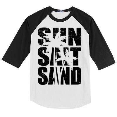 Sun Salt Sand Palm Trees Summer Break Kids Colorblock Raglan Jersey