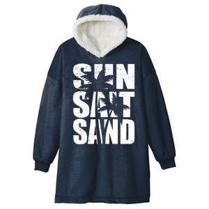 Sun Salt Sand Palm Trees Summer Break Hooded Wearable Blanket