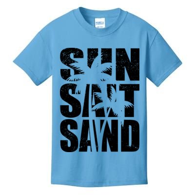 Sun Salt Sand Palm Trees Summer Break Kids T-Shirt