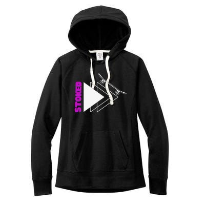 Stoke Skateboard Summer Fun Design Rip it Up Get Stoked Women's Fleece Hoodie