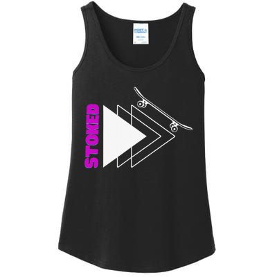 Stoke Skateboard Summer Fun Design Rip it Up Get Stoked Ladies Essential Tank