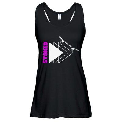 Stoke Skateboard Summer Fun Design Rip it Up Get Stoked Ladies Essential Flowy Tank