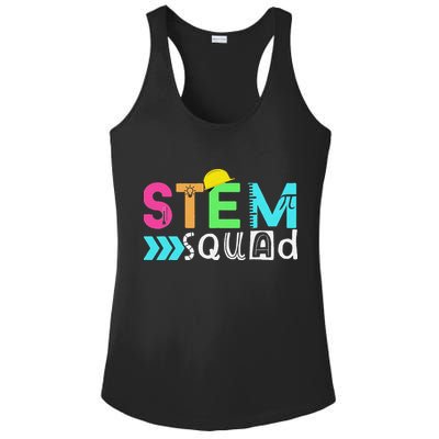 STEM Squad Science Technology Engineering Math Teacher Ladies PosiCharge Competitor Racerback Tank