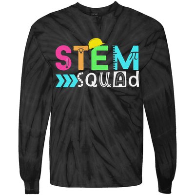 STEM Squad Science Technology Engineering Math Teacher Tie-Dye Long Sleeve Shirt