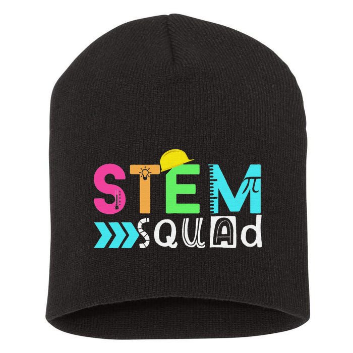 STEM Squad Science Technology Engineering Math Teacher Short Acrylic Beanie