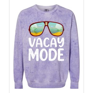 Summer Sunglasses Sunset Beach Vacation Vacay Mode Gift Colorblast Crewneck Sweatshirt