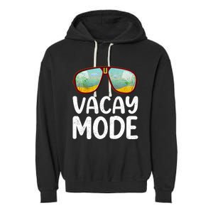 Summer Sunglasses Sunset Beach Vacation Vacay Mode Gift Garment-Dyed Fleece Hoodie