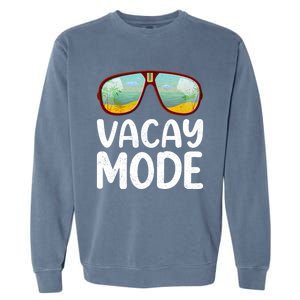 Summer Sunglasses Sunset Beach Vacation Vacay Mode Gift Garment-Dyed Sweatshirt