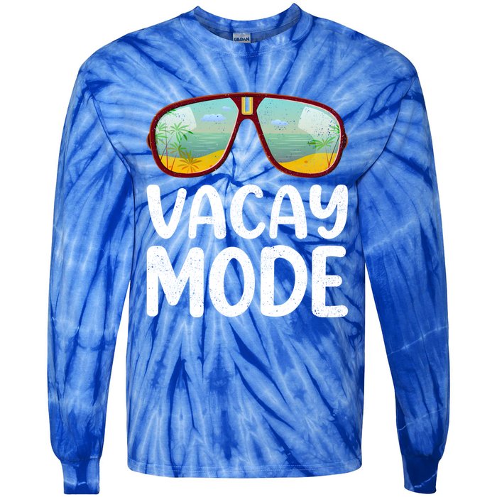 Summer Sunglasses Sunset Beach Vacation Vacay Mode Gift Tie-Dye Long Sleeve Shirt