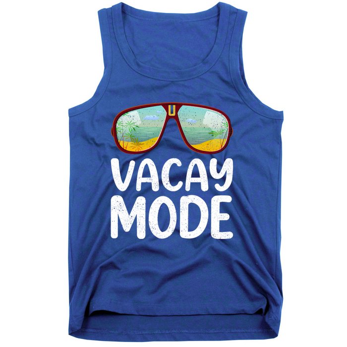 Summer Sunglasses Sunset Beach Vacation Vacay Mode Gift Tank Top