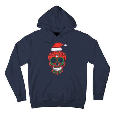 Sugar Skull Santa Hat Mexican Christmas Xmas Pj Tall Hoodie