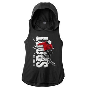 Snow Skiing Ladies PosiCharge Tri-Blend Wicking Draft Hoodie Tank