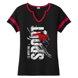 Snow Skiing Ladies Halftime Notch Neck Tee